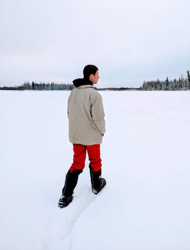 marche sur lac gelé