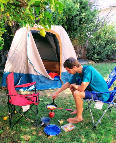 camping dans le jardin