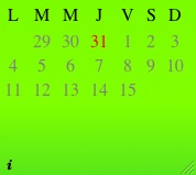 screenshot du widget icalendar