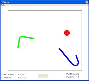 screenshot de Worms, serpent à 32 directions